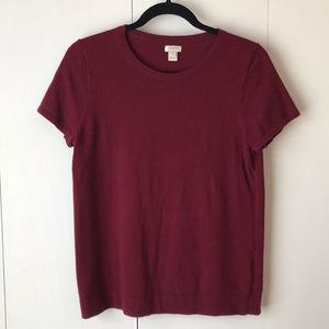 J. Crew Maroon Sweater Short Sleeve Tshirt size M